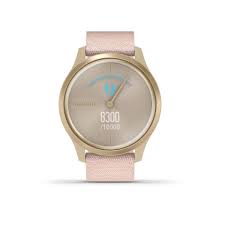 GARMIN vivomove Style Light Gold Case with Blush Pink Nylon Band